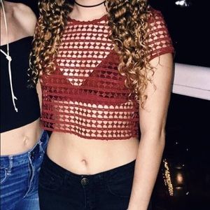 Open crop top & bralette set